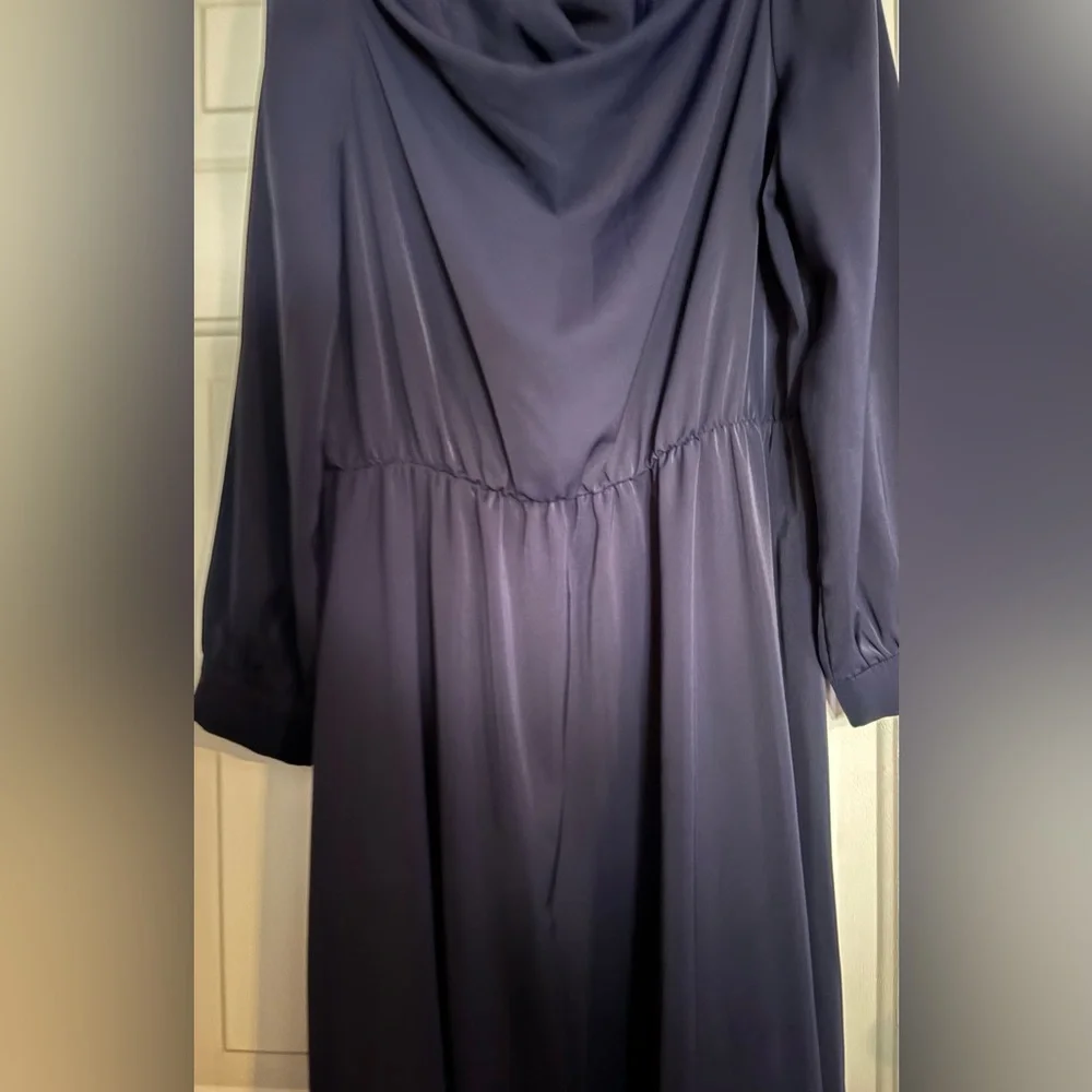 SHEIN Navy Long Sleeve Draped Maxi Dress - Picture 3 of 6